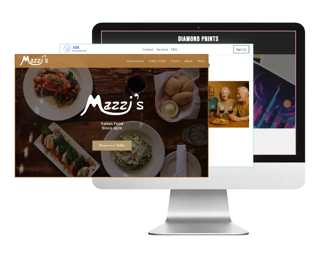 Custom business websites designed by Summit Sites displayed on a desktop monitor